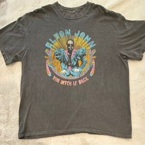 Elton John Graphic T-Shirt - Gray XXL